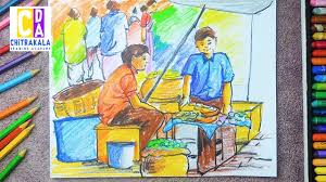Now, only using the 4 colors on the top left, try drawing a mug. The Best 27 Market Drawing With Colour
