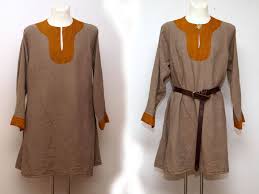 Tunika Leinen Pflanzengefarbt Mittelalter Wikinger Rus Slaven Reenact Larp Gr L Xl Tuch Kleidung Wikinger