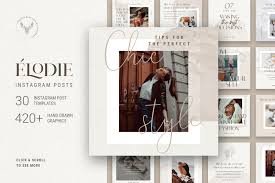 Adobe after effects & premiere pro. Elodie Instagram Post Templates In Social Media Templates On Yellow Images Creative Store