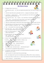 How write about future activities on resume. My Future Career Writing Prompt Esl Worksheet By Mirkariver