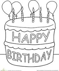 This coloring page features a picture of birthday cake to color. Birthday Cake Worksheet Education Com Birthday Coloring Pages Happy Birthday Coloring Pages Coloring Pages