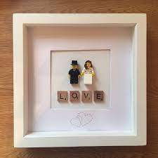 Wedding Gift Lego Bride And Groom Picture Frame Personalised Gift Lego Wedding Wedding Gifts Lego Gifts