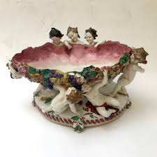Porcelain bowl & lid, capodimonte valentino, candy bowl, valentino bowl, porcelain bowl, home decor, jewelry storage. Italian Capodimonte Cherubs Centerpiece 20th Century Hand Painted Porcelain For Sale At 1stdibs