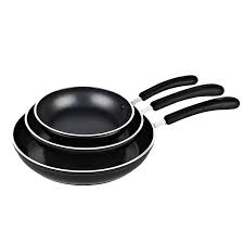 Cook N Home 3 Piece Frying Pan Saute Pan Set With Non Stick Coating Induction Compatible Bottom 8 10 12 Black Find Out More Fry Pan Set Pan Set Cook N