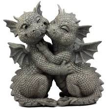 Hugging Baby Dragon Lovers Garden Statue Resin In Stone Finish 10 H Sculpture Dragon Lover Baby Dragon Garden Statues