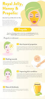Infographic Benefits Of Propolis Honey Royal Jelly In Skincare Honey Skin Benefits Royal Jelly Benefits Propolis