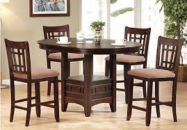 Benton Espresso 5pc Counter Height Dining Room Round Pub Table Dining Room Sets Rooms To Go Furniture