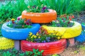 Even in a smaller garden, you can make a jungle gym using tires and other reclaimed materials. Using Tires For Raised Beds Thriftyfun