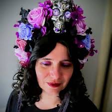 La Catrina Crown, Purple Flower Crown, Skull Tiara, Gothic Floral  Headpiece, Dia De Los Muertos, Sugar Skull Crown, Statement Festival Crown 