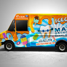 The vehicle was one of the originals from a fleet owned by roland evans senior, who began his family run business in 1958 from the back of a horse drawn cart. Ice Cream Truck For An Orthodontist Office Wrap Design Car Truck Or Van Wrap Contest 99designs