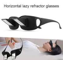 Cheers.US Bed Prism Spectacles Horizontal Mirror Lazy Readers Glasses 90  Degree Prism Glasses for Laying Down Reading and Watching TV