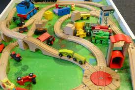 Wooden helicopter landing pad for thomas the train brio kid kraft train table. Mockingbird Books Train Tables In Seattle