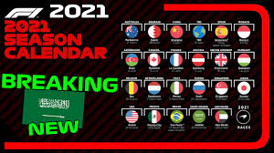 Als de kalender van 23 races volledig kan worden verreden, dan zal dit ook het langste seizoen ooit in de f1 zijn. Der Neue Kalender Der F1 2021 Season Den Neuen Track In Saudi Arabien Und Was Ist Mit Vietnam Youtube