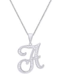14k gold over sterling silver j cursive initial pendant necklace, 18 4.3 out of 5 stars 108. Macy S Diamond Accent Script Initial 18 Pendant Necklace In Silver Plate Gold Plate Rose Gold Plate Reviews Necklaces Jewelry Watches Macy S