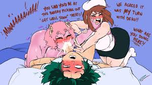 Rule 34 XYZ / my hero academia, izuku midoriya, mina ashido, ochako uraraka,  pleasure castle