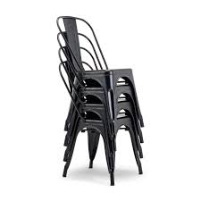 Buy top selling products like flash furniture indoor/outdoor stackable metal chair and modway casper dining arm chair. Antique Black Set Of 4 Metal Chairs Stackable Dining Room Chairs Indoor Outdoor Ebay