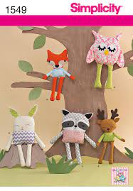 Simplicity Sewing Pattern 1549 Stuffed Animals Sizes One Size Animal Sewing Patterns Sewing Stuffed Animals Stuffed Toys Patterns
