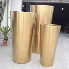 Get free shipping on qualified plant pots or buy online pick up in store today in the outdoors department. China Large Tall Round Golden Planter Pot Vase With Hotel Decoration China Stainless Steel Flower Vase And Metal Flower Vase Price