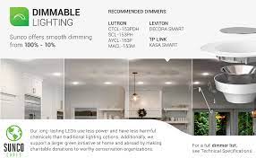 101x.18x9'=163 / 12 = 13'. Sunco Lighting 4 Pack 5 6 Inch Led Recessed Downlight Baffle Trim Dimmable 13w 75w 3000k Warm White 1050 Lm Damp Rated Simple Retrofit Installation Ul Energy Star Amazon Com