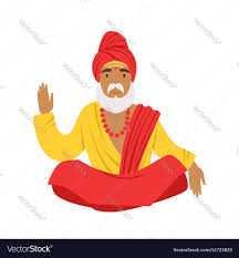 Yogi Man In Yoga Lotus Pose Wearing Traditional Vector Image On Vectorstock Lotus Pose Lotus Yoga Poses