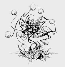 Ploppy Blossom Plant Drawing Beast Creature Man Eating Plant