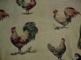 Global Springs Rooster Valance 50x18 Lined Scalloped Edge French Country French Country Rooster Springs