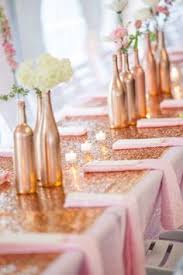 Rose Gold Copper Table Decor Colores Para Boda Arreglos Para Boda Copas Boda