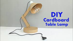 Cutting at an angle ensures that the edge of the felt is just slightly smaller than the diameter of the lamp, so the cut edge isn't visible once the lamp is placed on a surface. How To Make A Cardboard Table Lamp At Home Diy Table Lamp Youtube