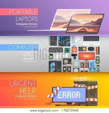 Looking for computer shop banner psd free or illustration? Set Flat Vector Vector Photo Free Trial Bigstock