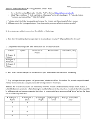 In this worksheet, we will practice defining and calculating the atomic numbers and mass numbers of different atoms. Isotopes And Atomic Mass