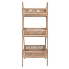 Etagere Echelle En Sapin 3 Paniers Cannage En Rotin Maisons Du Monde Petit Meuble Rangement Petit Meuble Meuble Rangement