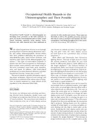 Pdf Occupational Health Hazards To The Ultrasonographer And The Possible Prevention