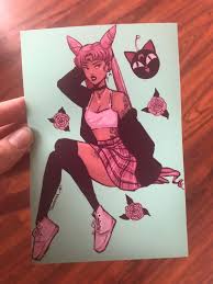 Chibiusa Black Lady Mini-Druck - Etsy.de