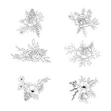 Set Of Floral Bouquets Floral Flowers Hand Png And Vector With Transparent Background For Free Download Violet Flower Tattoos Floral Bouquets Floral