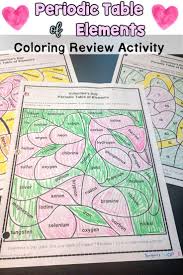 Periodic Table Of Elements Valentine S Day Review Activity Color Activities Review Activities Activities
