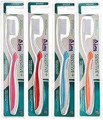 Buy Ajay Sensitive + Toothbrush (Pack Of 10) Sensitive Plus Ultra Soft  Toothbrush - Manual, Adult, Multicolour Online at Low Prices in India -  Amazon.in