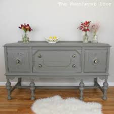 The Weathered Door A Gauntlet Grey Buffet Furniture Makeover Gray Painted Furniture Furniture