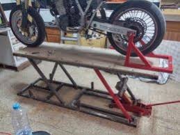 Motorcycle Table Lift Homemade Motorcycle Table Lift Fabricated From Square Tubing And Powered By A Floor Motorcycle Lift Table Bike Lift Homemade Motorcycle