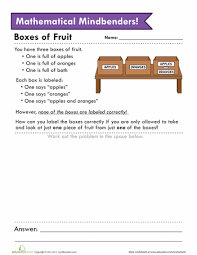 Fruit Riddle Worksheet Education Com Third Grade Math Puzzles Math Challenge 3rd Grade Math Worksheets