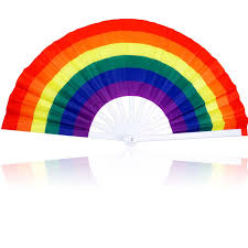 Amazon.com: Temogole 1 Pack Large Pride Rainbow Fans Hand Fan Gay Fan Pride  Month Festival Big Folding Fans Comrade LGBTQ Decorations Summer Rave Hand  Fans for Women Men, White : Home &