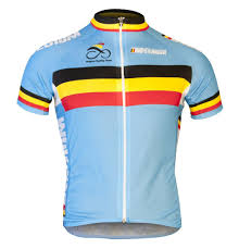 Belgium Short Sleeve Jersey Cycling Outfit Mens Workout Clothes Bike Wear
