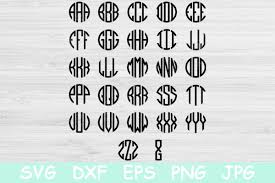 Download Circle Block Monogram Font Svg Round Alphabet Letters Cricut Crella