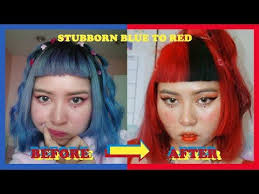 How I Removed Stubborn Blue Hair Blue To Red Blue Hair Red Red Hair