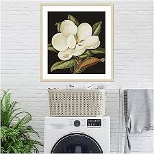 Amanti Art Magnolia Grandiflora 2003 by Jenny Barron Wood Framed Wall Art  Print 31 W x 33 H Natural