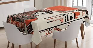 View our selection of kitchen decor like linens and accessories at painted fox home. East Urban Home Ambesonne Egyptian Tablecloth Papyrus With Graphic Print With Egyptian Language Vintage Art Print Rectangular Table Cover For Dining Room Kitchen Decor 52 X 70 Red Cream Wayfair