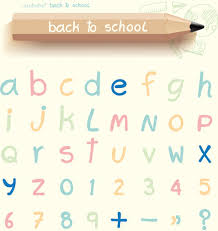 A font is the combination of typeface, size, weight, slope, and style to make up a printable or displayable set of characters. Cute Handwriting Alphabet With Number Vector Vectors In Editable Ai Eps Svg Format Free And Easy Download Id 548742