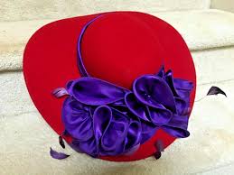 Join the red hat society, and get your official high quality name badges / name tags. Callanan Red Hat Society Red Wool Hat Feathers Purpl Gem