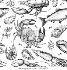 wrapping paper graphic illustration seafood black crab octopus cerca con google กราฟ ก ป าย ร านอาหาร