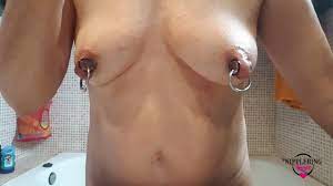 Nippleringlover Naked Flashing Pierced Tits & Pierced Pussy Close up -  Extreme Huge Nipple Piercings - Pornhub.com