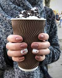 40 Coffee Nail Designs That Are So Cute Vogueitude Nail Designs Brown Nails Design Beige Nails Design
